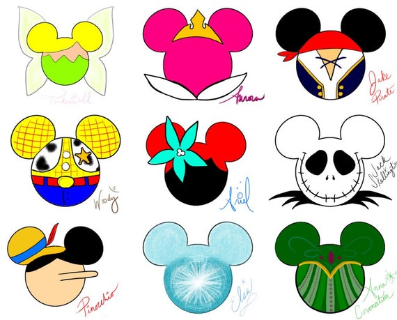 Items similar to Disney Character Stickers and Magnets on Etsy