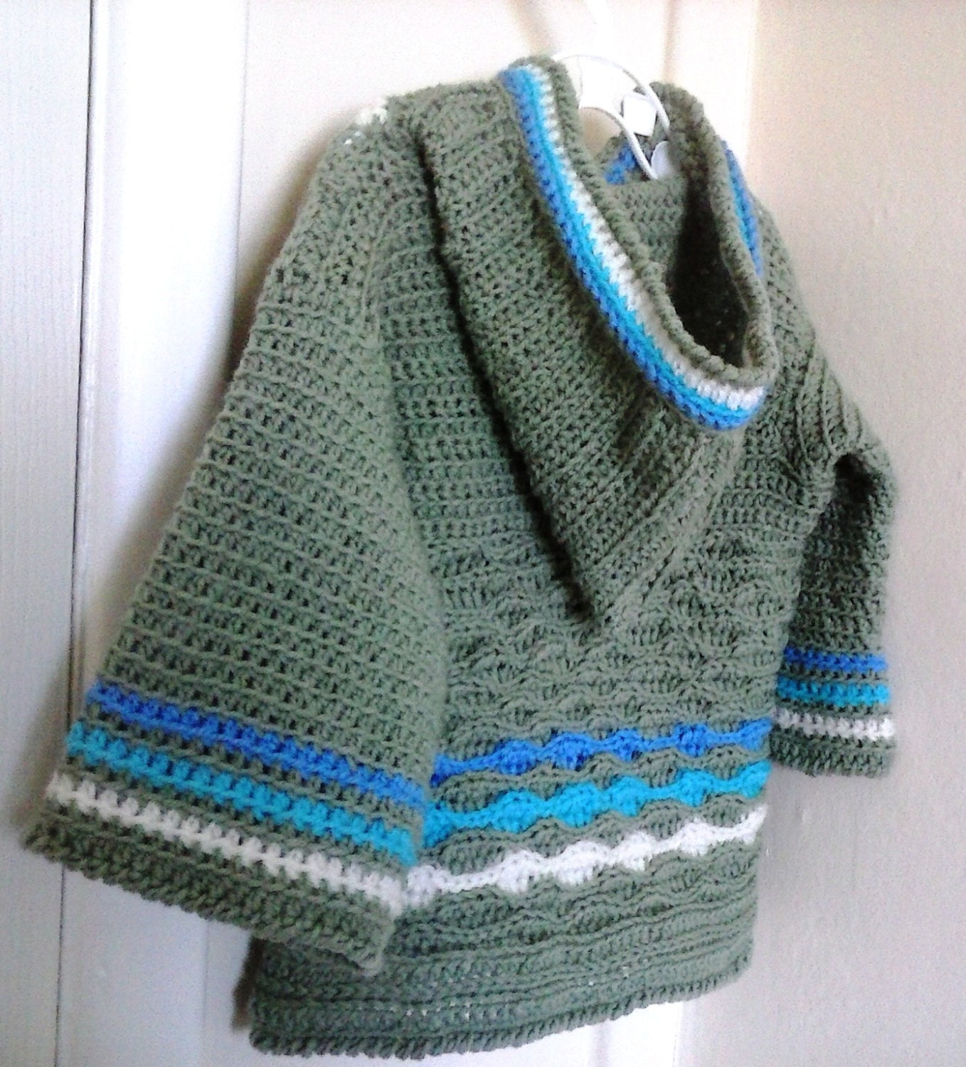 Pdf Pattern for Toddlers Crocheted Hooded Jacket