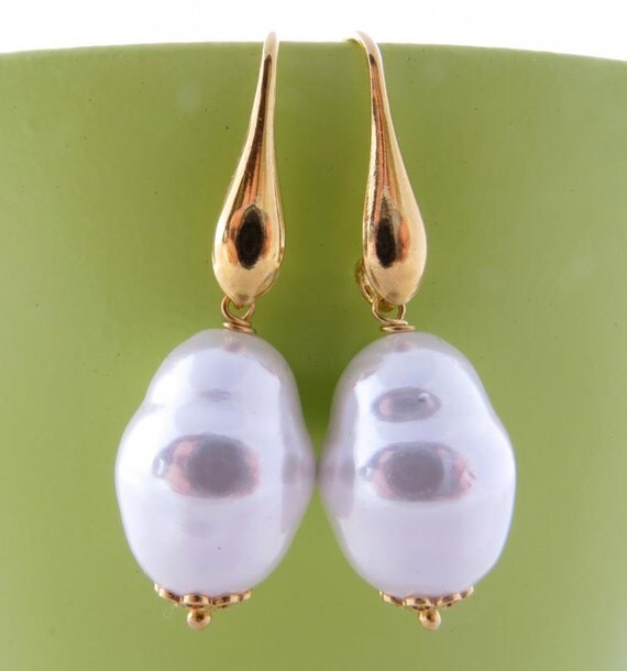 Baroque pearl earrings drop earrings dangle earrings