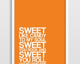 Crash Into Me - Dave Matthews Band - Music Lyrics - Song Poster - DMB Crash - Wall Decor - Typography Print.