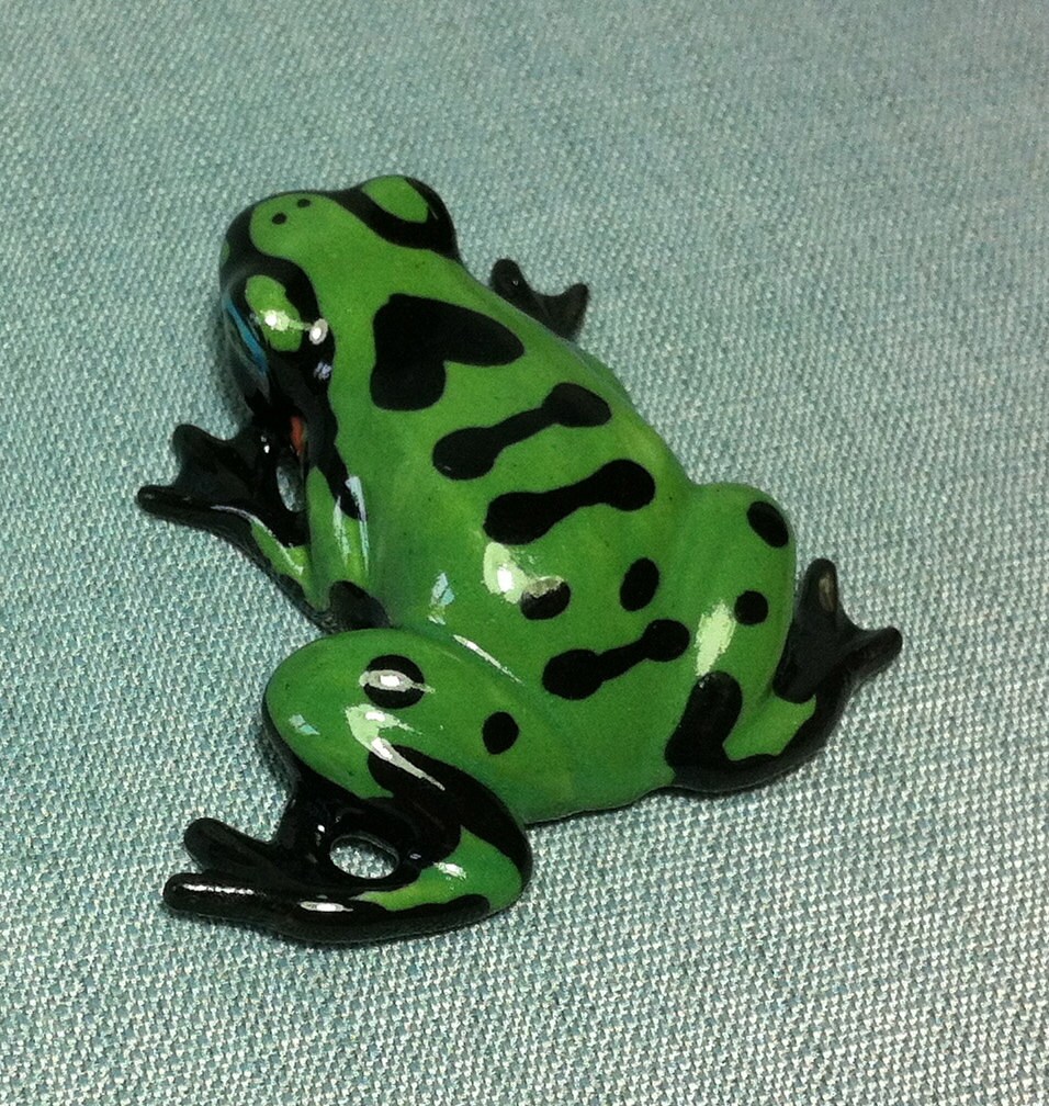 tiny ceramic frog