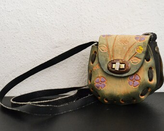 Tooled Leather purse, bag,Purses ,Shoulder Bag, Small,Girls purse