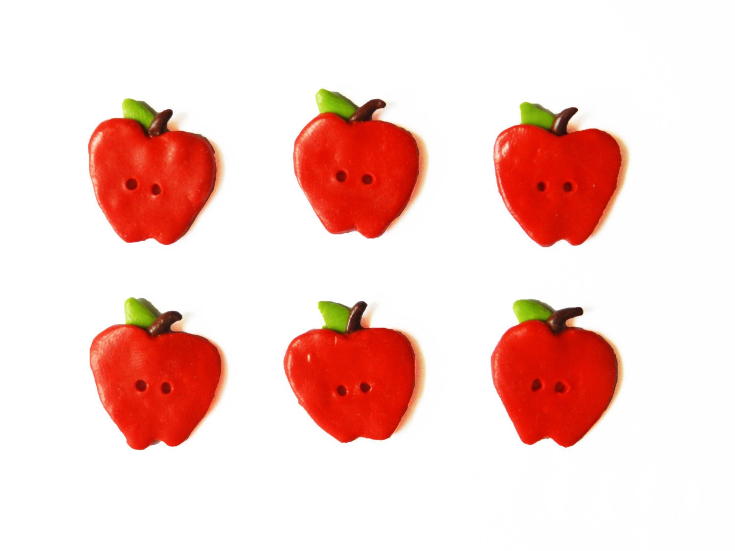 Apple Buttons Food Buttons Sewing Buttons Polymer Clay