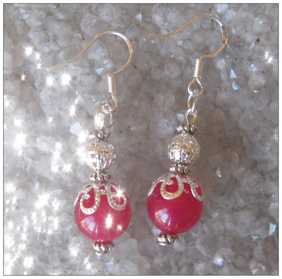 Handmade Silver Earrings with Pink Alexandrite by IreneDesign2011
