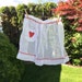 Vintage White Waist Style Apron With Red Heart on Pocket