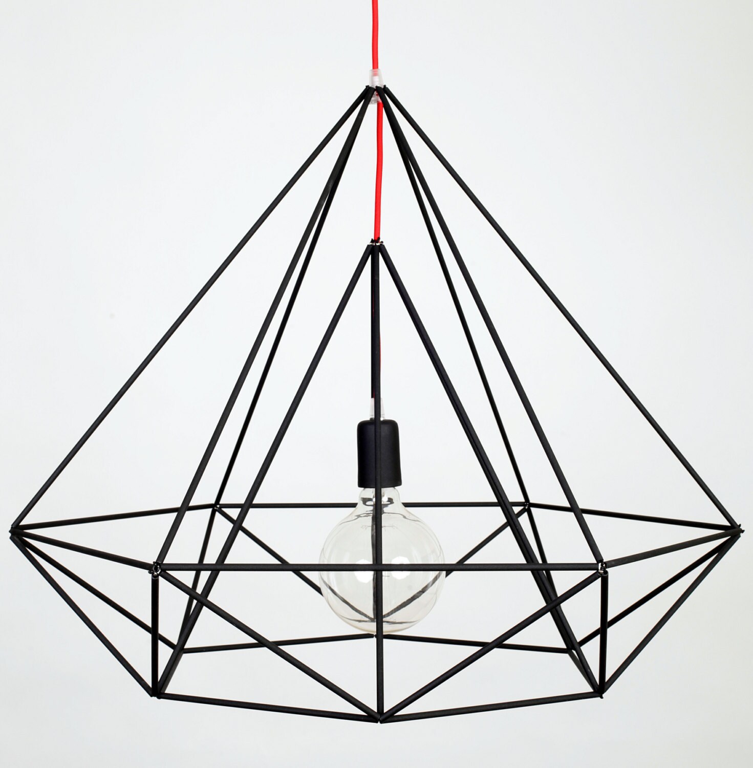 Desain Lampu Gantung Modern Rumah Minimalis Rooang Bentuk Rangka Geometris
