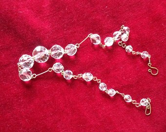 Beautiful 1930s rolled gold crystal necklace