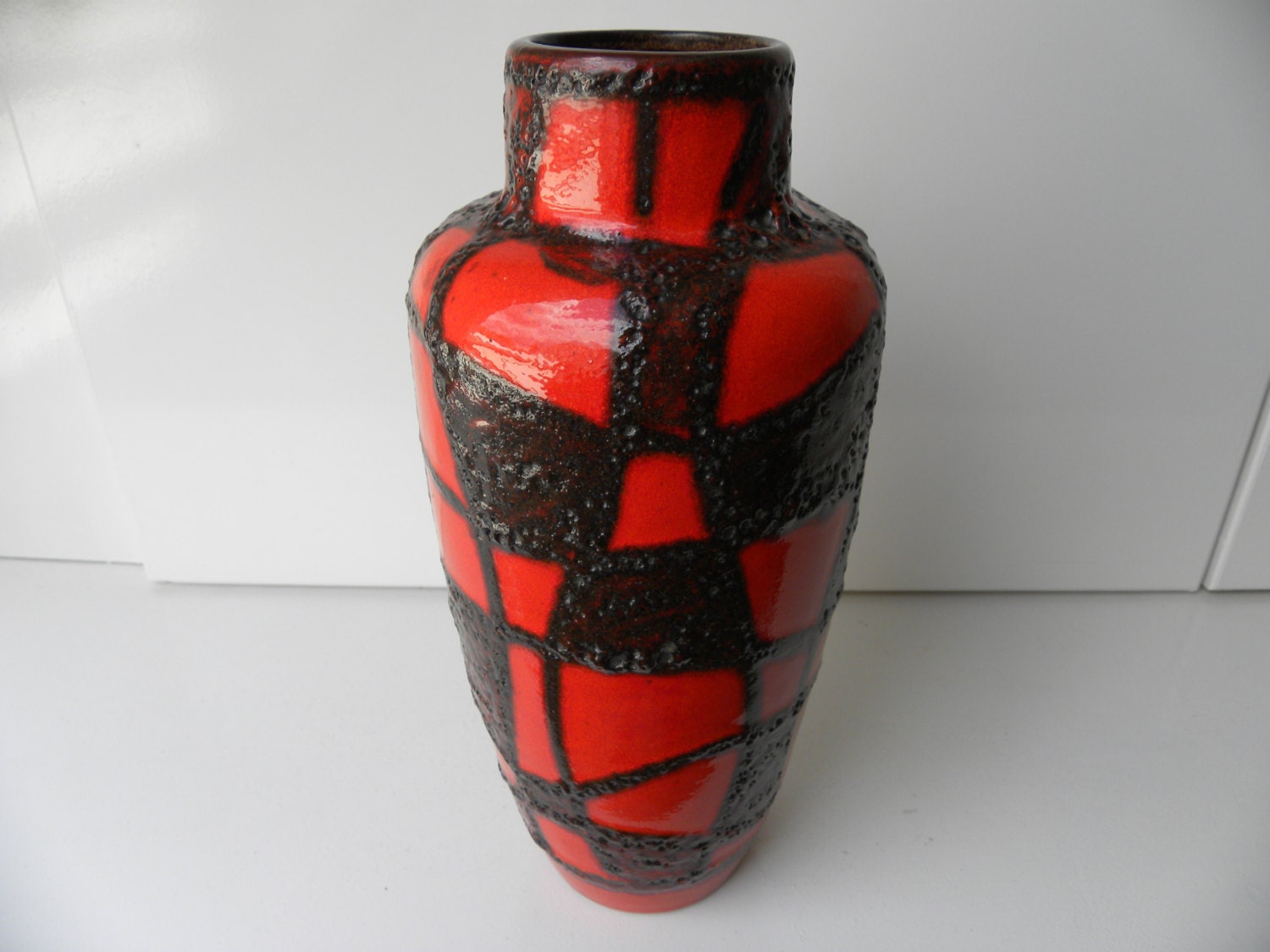 Scheurich Red Fat Lava Vase 517 30 Harlekin