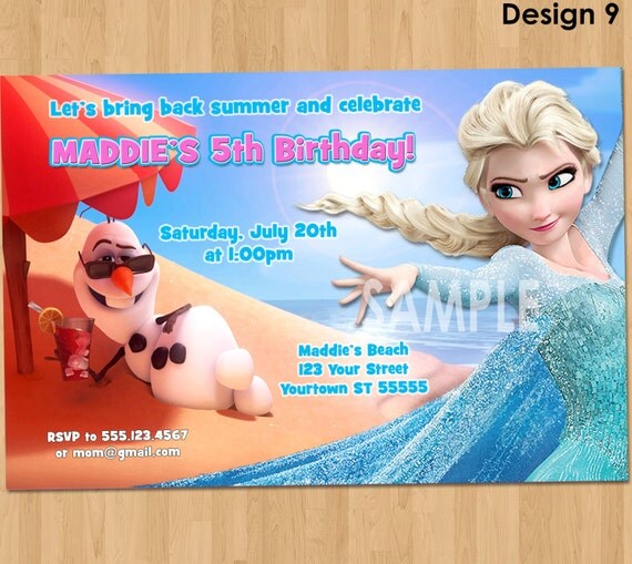 Frozen Summer Birthday Invitation Frozen Summer Invitation