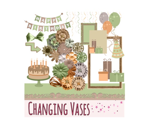 Items similar to Vintage Love Birthday Clipart, Happy Birthday Clip Art