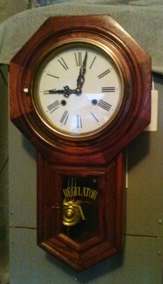 Vintage REGULATOR A wall chime clock by TORQSANTIQUES on Etsy