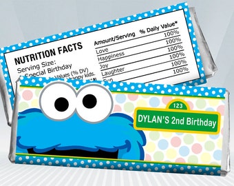 Cookie Monster Candy Bar Wrapper