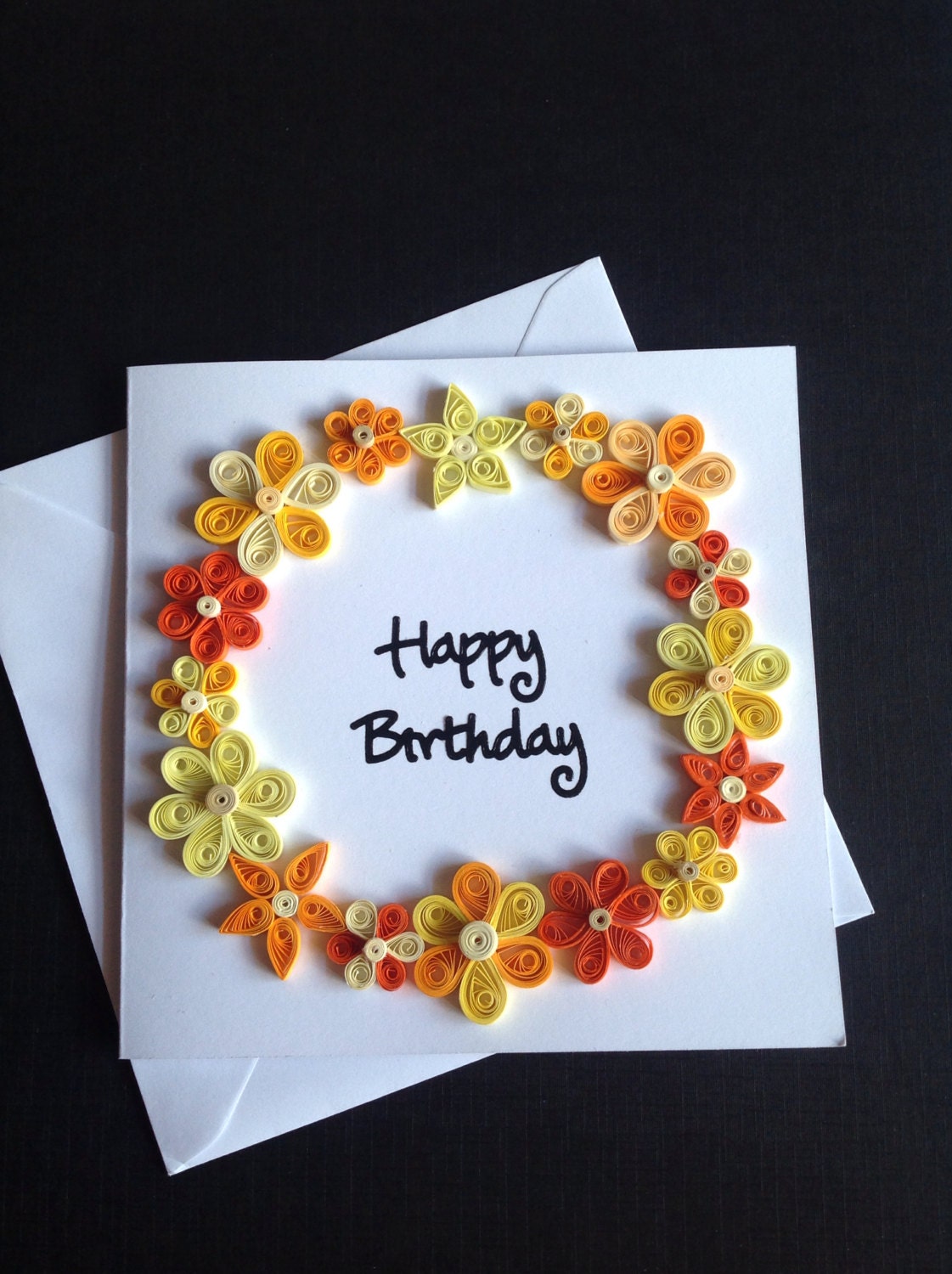 Paper Quilling Flower Greeting Card By Quillsforcards On Etsy