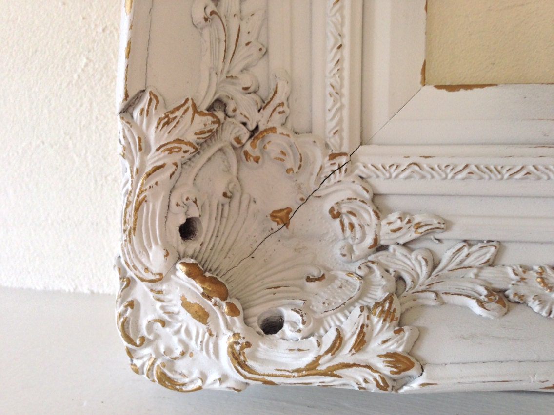 Extra large 37x31 shabby chic open frame vintage Wedding