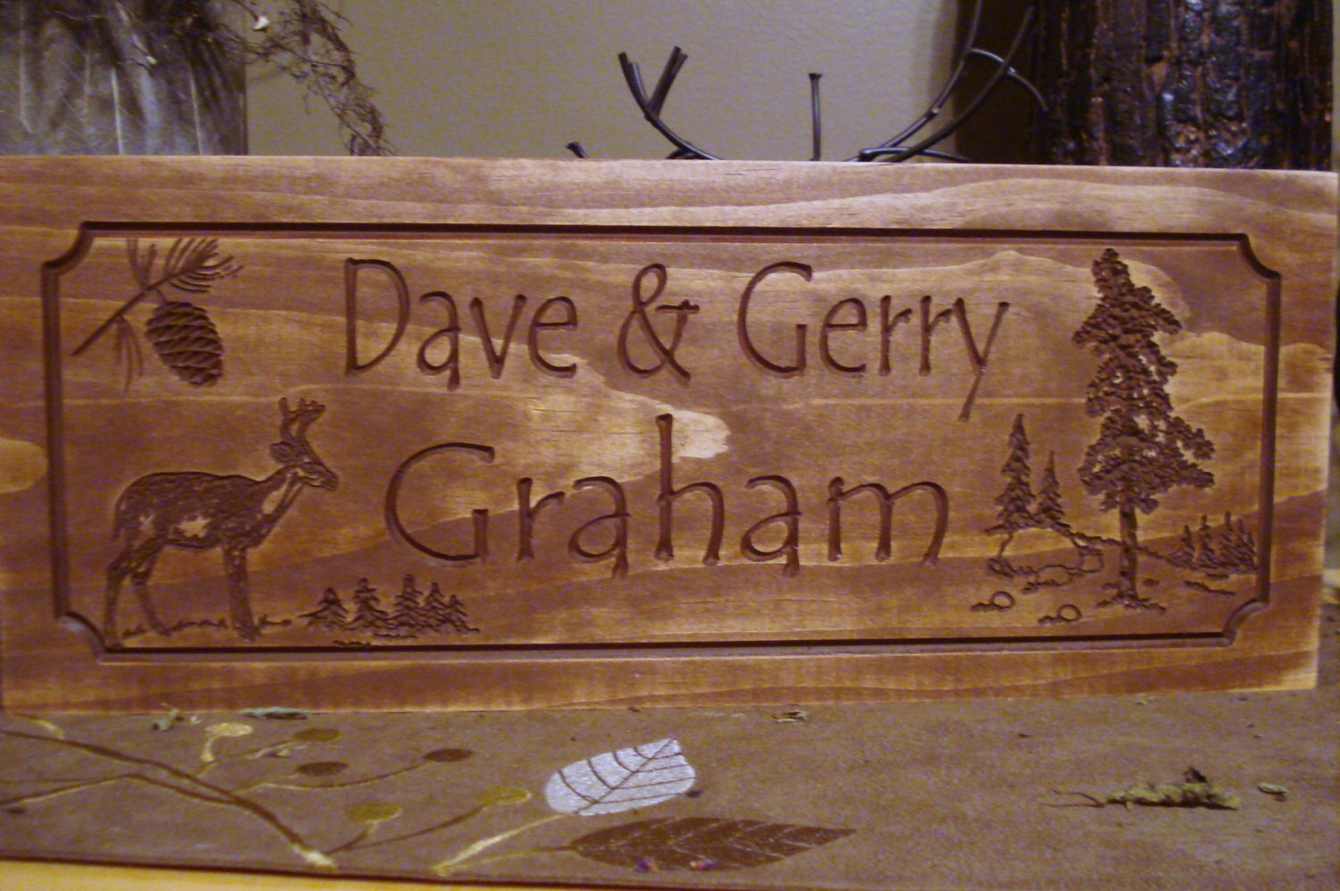 Personalized Cabin Sign Family Last Name Welcome Sign Pine