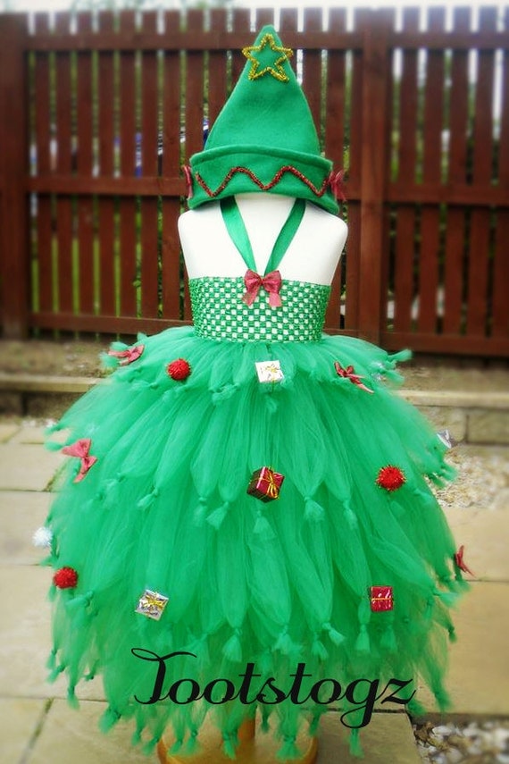 Items similar to Christmas Decorated Tree xmas girls tutu dress with