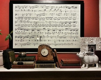 Custom Drawn Sheet Music in Charcoal, Great Anniversary or Wedding Gift