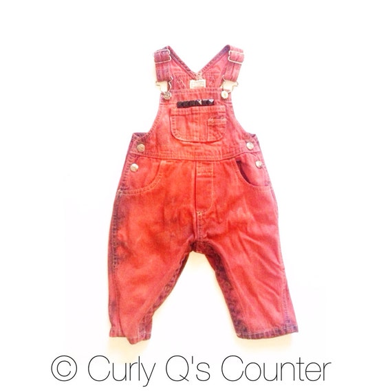 Cherrybomb Overalls Baby Kids Overalls Red by CurlyQsCounter