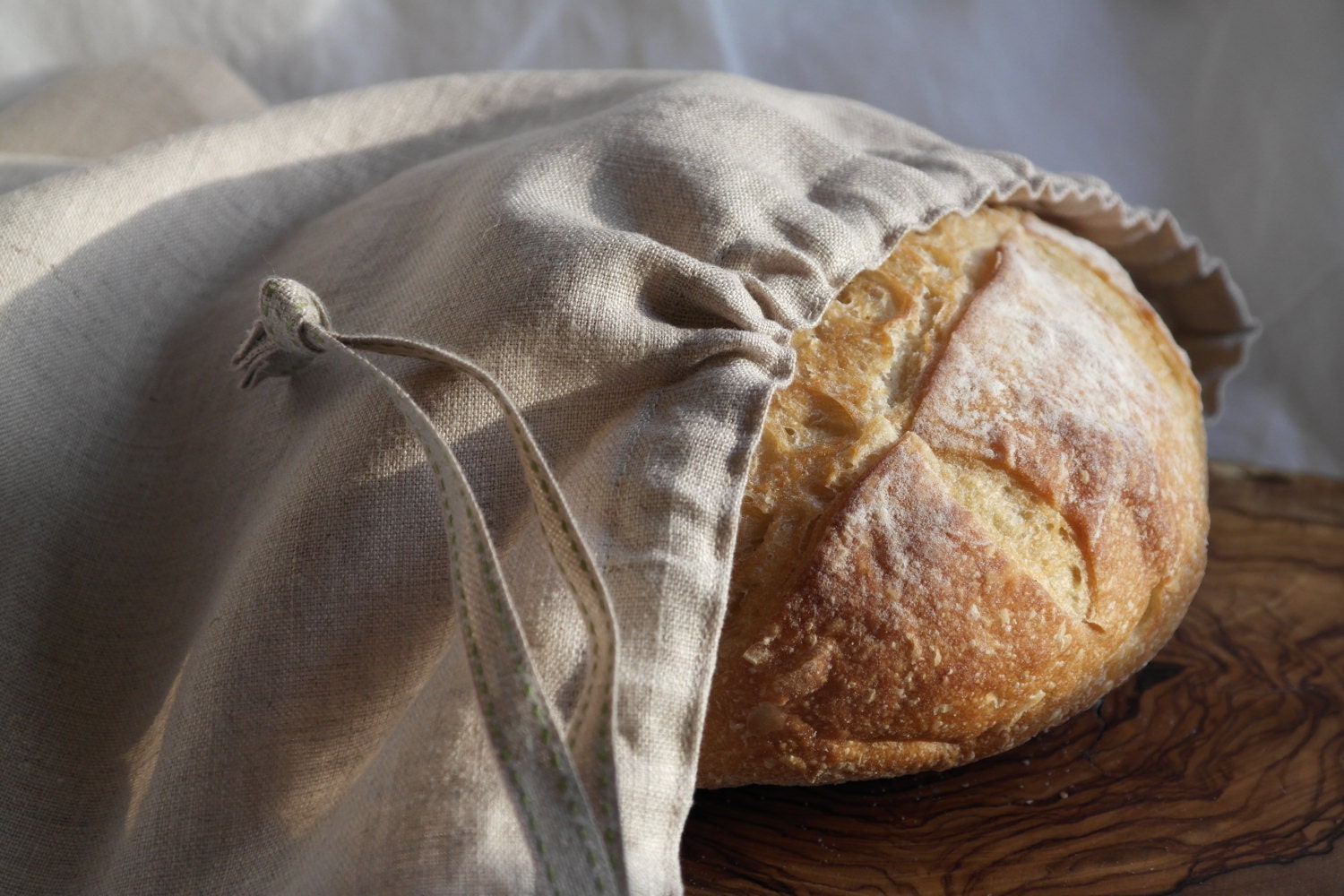 Linen Bread Bag Round Loaf