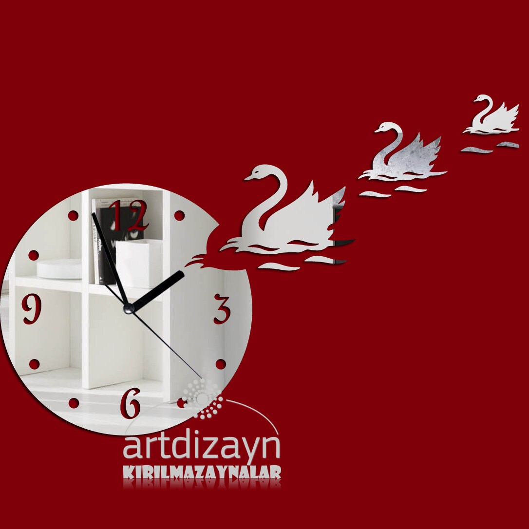 shatterproof mirror Wall Clock Decorative Home by walldecal76