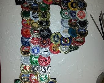 Custom Beer Bottle Cap Letters - Initial Letter - Wall Letter