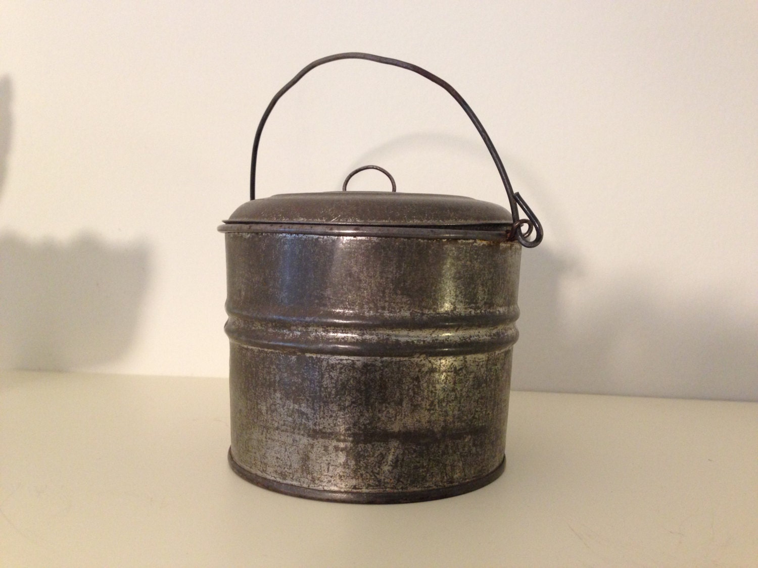 Antique Tin Miner Lunch Pail by lovedbylous on Etsy