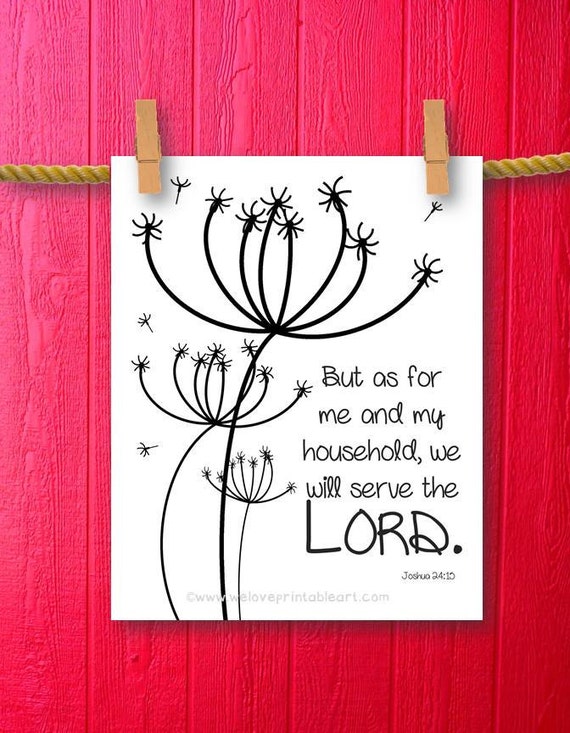 Joshua 24:15 Dandelion Artwork Bible Verse by WeLovePrintableArt