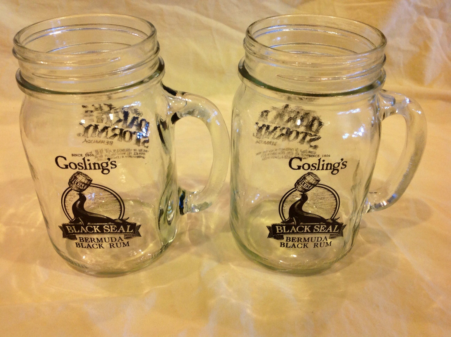 Set Of Two Gosling's Black Seal Black Rum Glasses