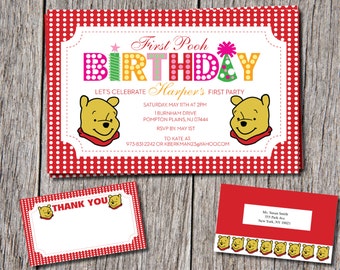 Winnie the Pooh birthday Invitation