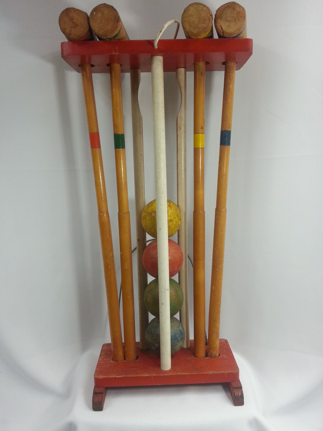 Antique Vintage Skowhegan Croquet Set Game
