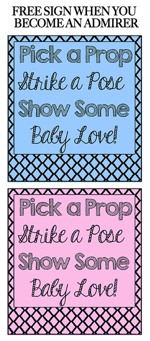 Baby Shower Photo Booth Props Printable Large 11 page PDF DIY