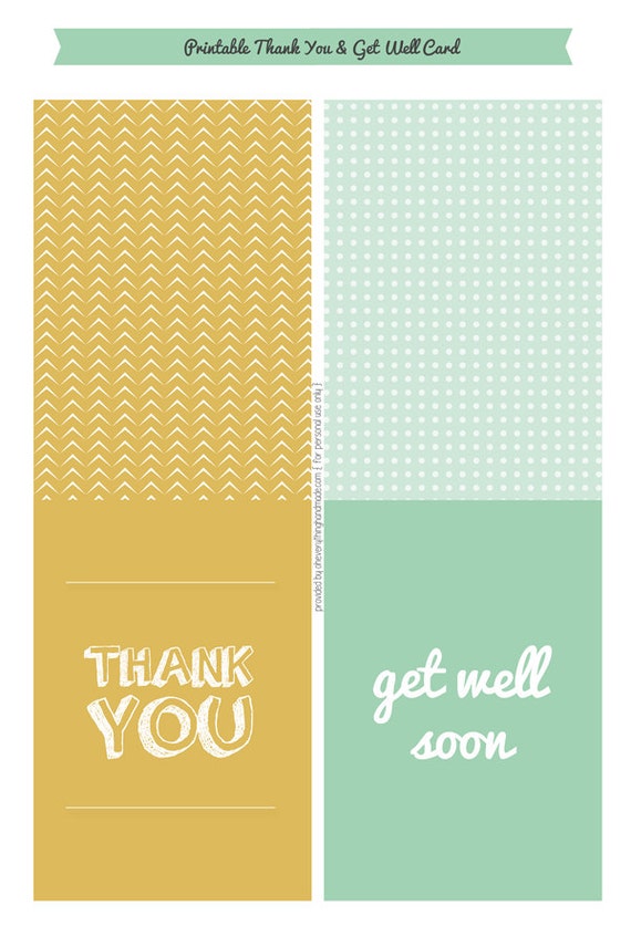 items similar to thank you get well printable folding