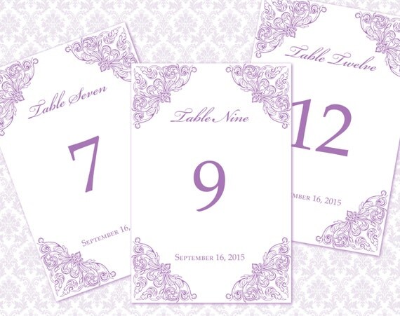 DIY Printable Wedding Table Number Template by WeddingsbyJanieV