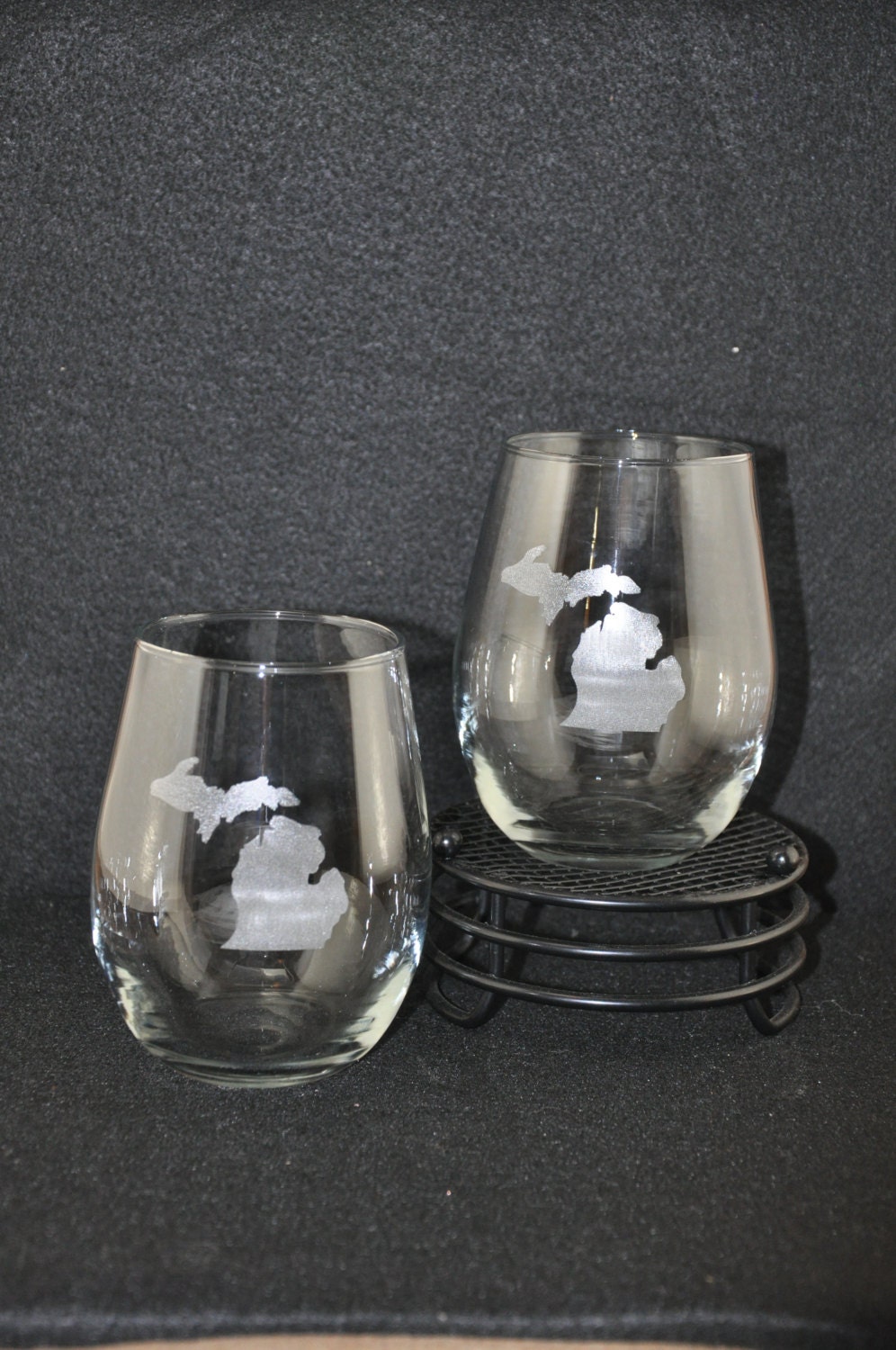 Laser engraved Michigan Stemless. Wine glass 20oz