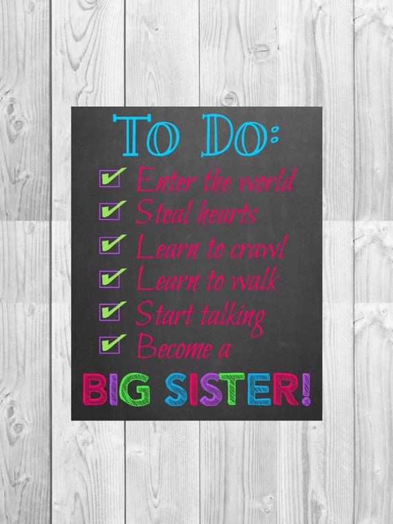 Download Big Sister Pregnancy Announcement Chalkboard Photo Prop To
