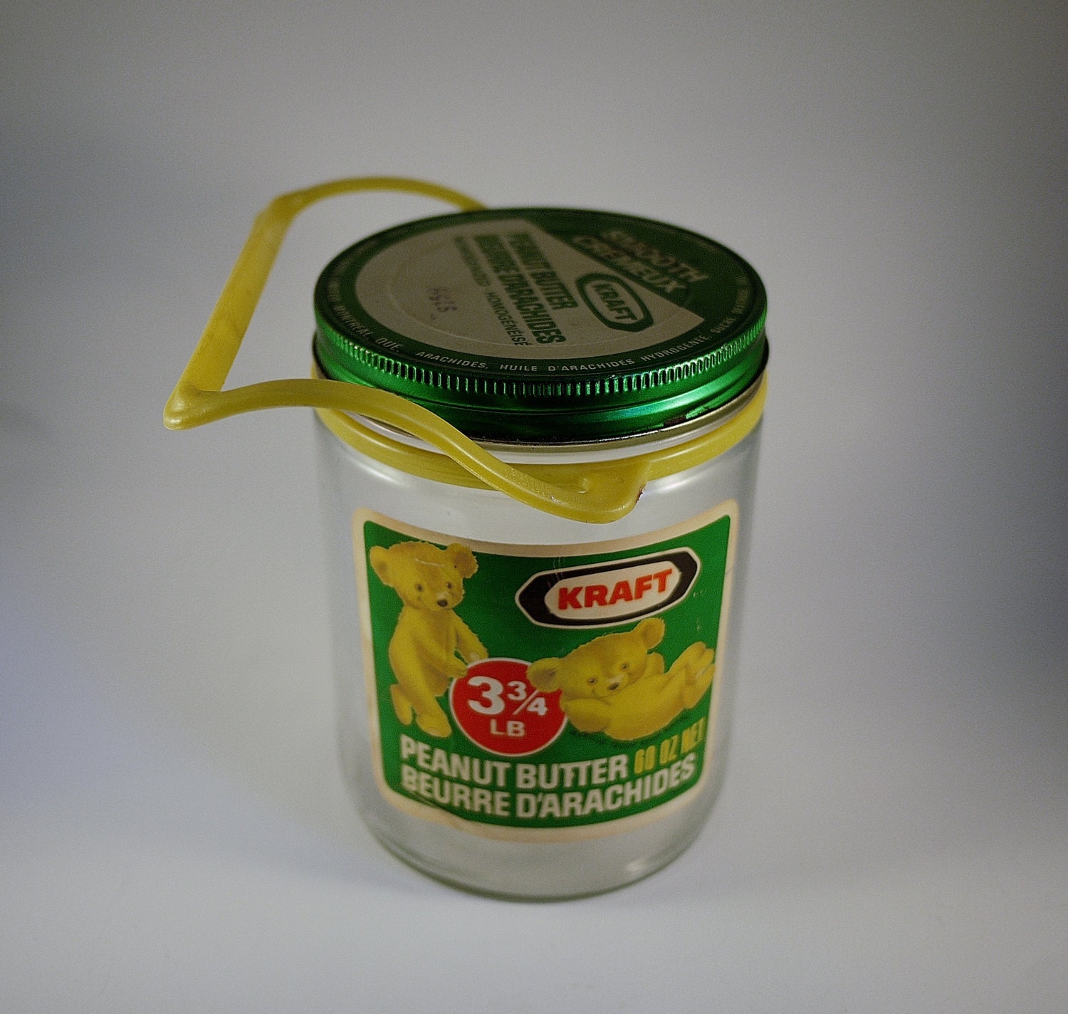 Download Vintage Kraft Canada Peanut Butter Glass Jar Yellowimages Mockups