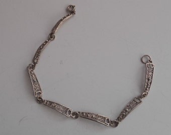 Antique Edwardian/Neo-Renaissance Silver Filigree Panel Bracelet