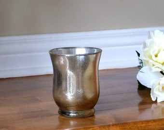 Reflective Gold Silver Mercury Glass Candleholder Candleholder Hurricane Glass Vase