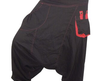 Pantaloni Harem Aladino Yoga – Morbidi E Sgambati, Stile Hippie Boho, Taglia Unica Regolabile Fino A 98 Cm, Con Portafoglio Gratis In Seta Thai