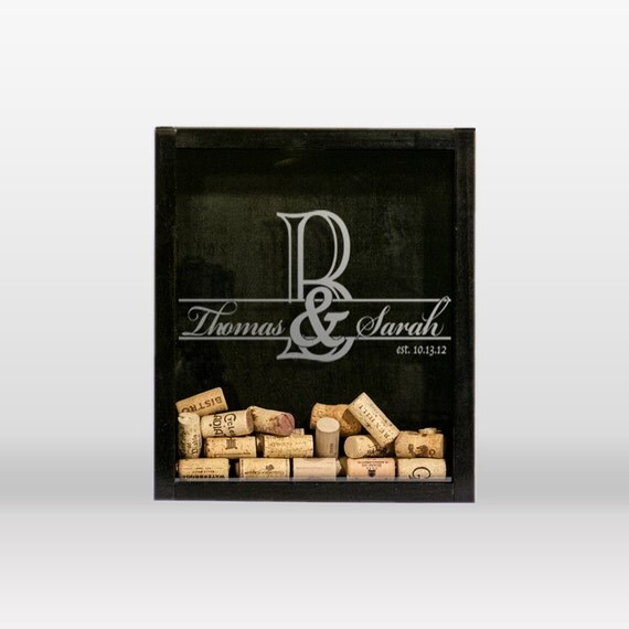 Initial Wedding Wine Cork Holder by EverythingEtchedAZ on Etsy