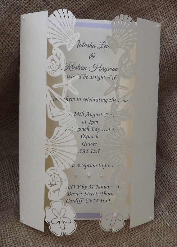 Laser Cut Beach Wedding Invitations 2