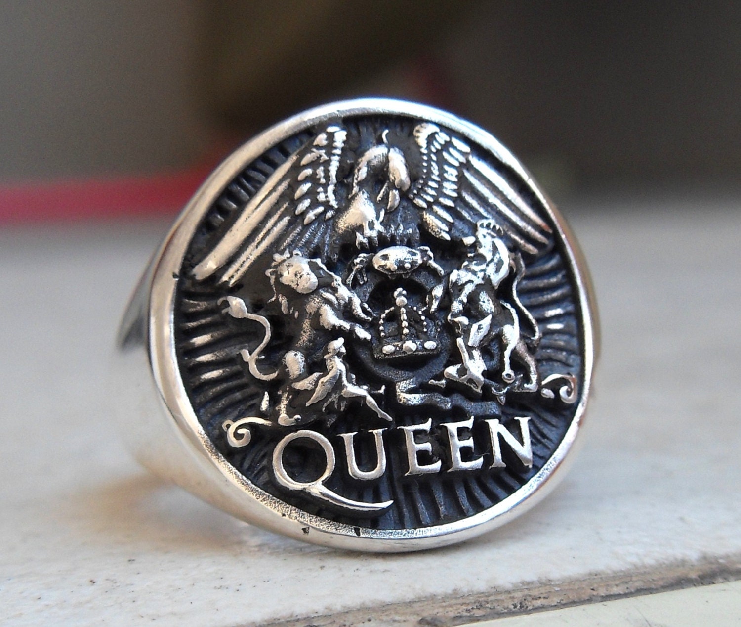 Heavy 3D The Legendary Queen Band Ring Sterling by vikigreen
