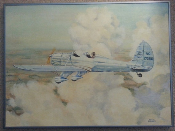 Airplane original oil painting by FolkartCrafts on Etsy