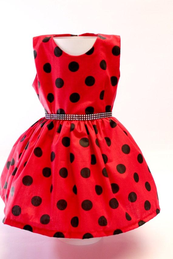 Ladybug Dress Red / Black Dot Dress Style 834