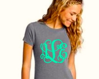Monogram Shirt, Womens Monogram Shirt, Monogram Tee Shirt