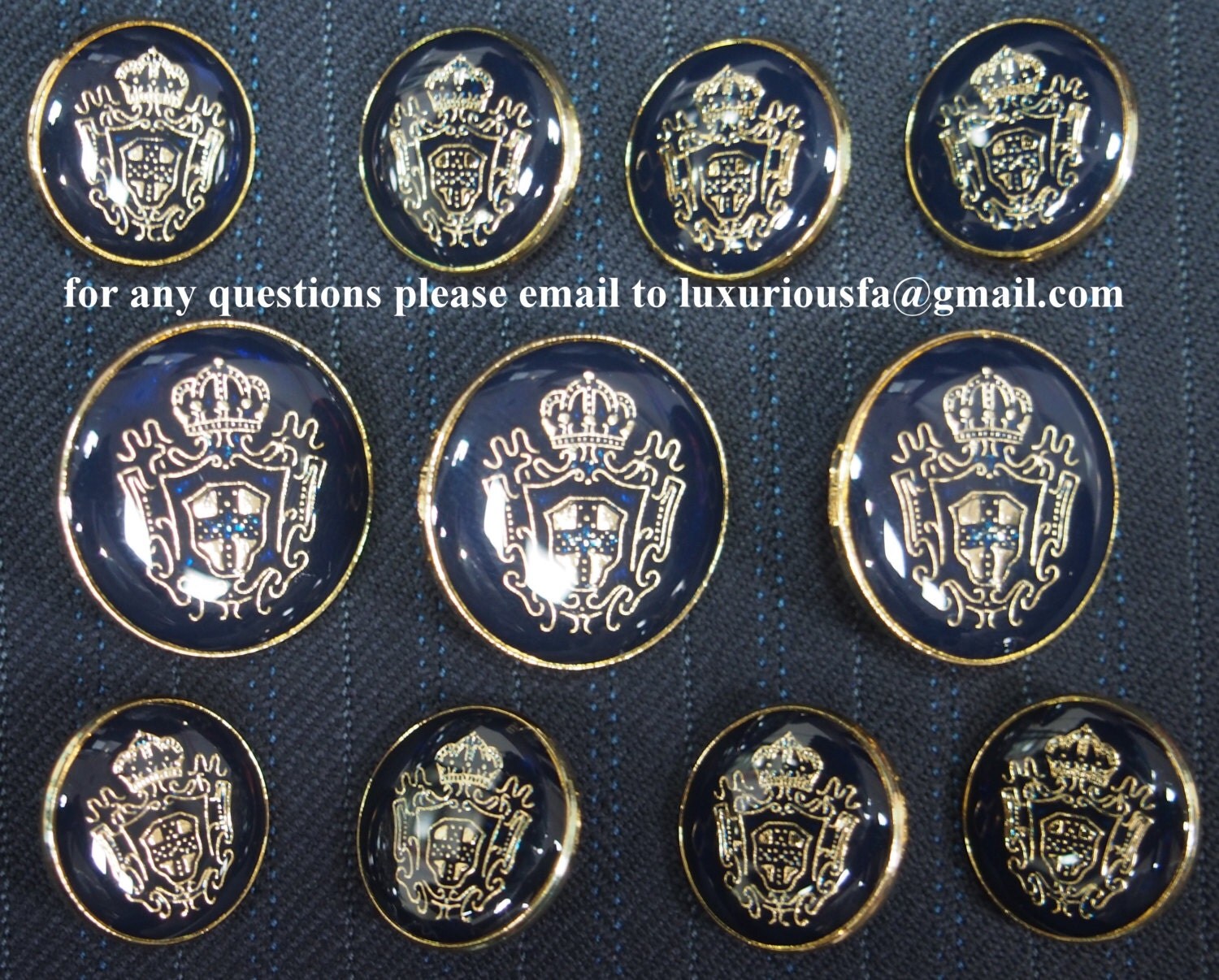 Gold Metal Blazer Buttons Set for suit jacket blazer or