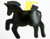 Statement Black Unicorn Horse Clutch Bag Purse Coin