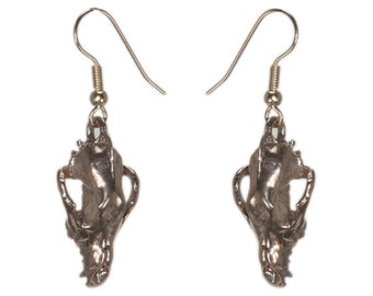 Pair Ram Earrings 3D Printed Animal Skull Earrings Ram Skull