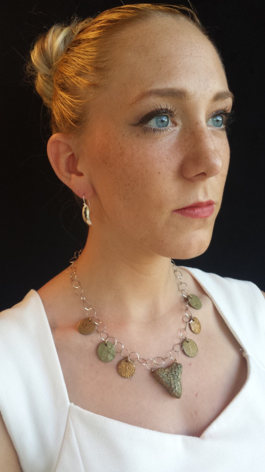 Necklace Bronze and Sterling Silver Sweet by HannahLongJewelry