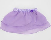 Girls Lavender Ballet Skirt - Dancewear - Purple Skirt - Ice Skating - Toddlers Ballet Skirt - Childs Ballet Skirt - Faux Wrap Skirt - Tutu